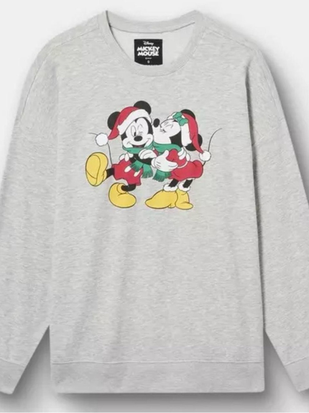 Torrid Christmas Minnie Mouse Kissing Mickey Mouse 2X Sweatshirt Grey
